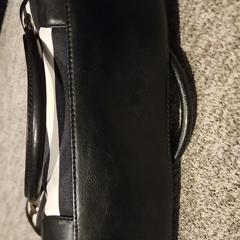 Michael kors Hamilton medium satchel cross body bag. Black/white/gold - Picture 8 of 16